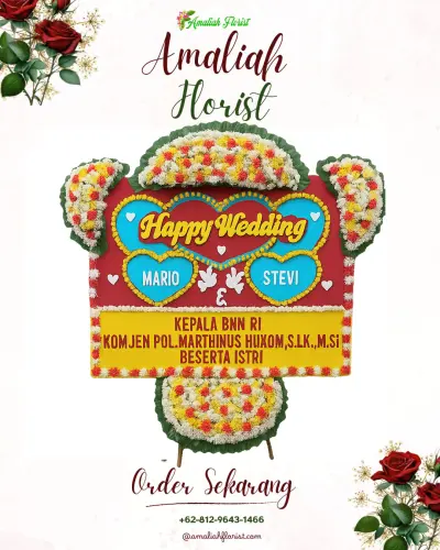 Karangan Papan Bunga Pernikahan di Puspahiang